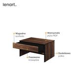 BORGA BG-08 - Stolik 1S Dąb Catania/Czarny