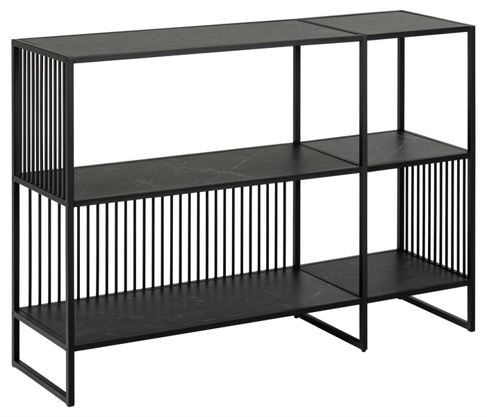Actona Regał Niski Strington Metalowy Stelaż Czarny Mat