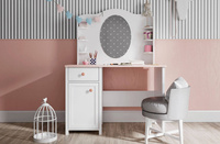 LUNA LN-03 - Biurko 1D1S Białe/Różowe