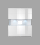 Toledo WM Komoda 2-drzwiowa Wysoka Biały / Biały Połysk