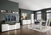 Venezia VENK02 - Komoda 4D2S Biała/Dąb Vicenza Czarna