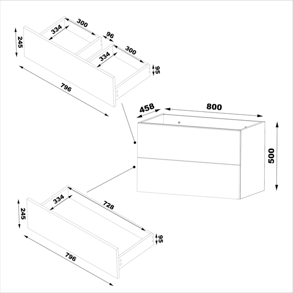 MARCO-01 Szafka Pod Umywalkę 2S 80 cm Biały Mat