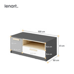 POK PO-11 - Szafka RTV 1D1S Grafit/Buk Ibsen/Szara Jasna