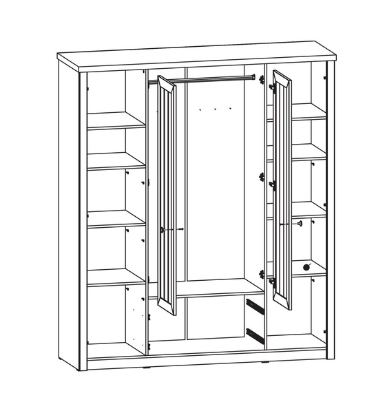 Prowansja Andersen S4D - Szafa 4-drzwiowa 2 Szuflady Sosna Andersen