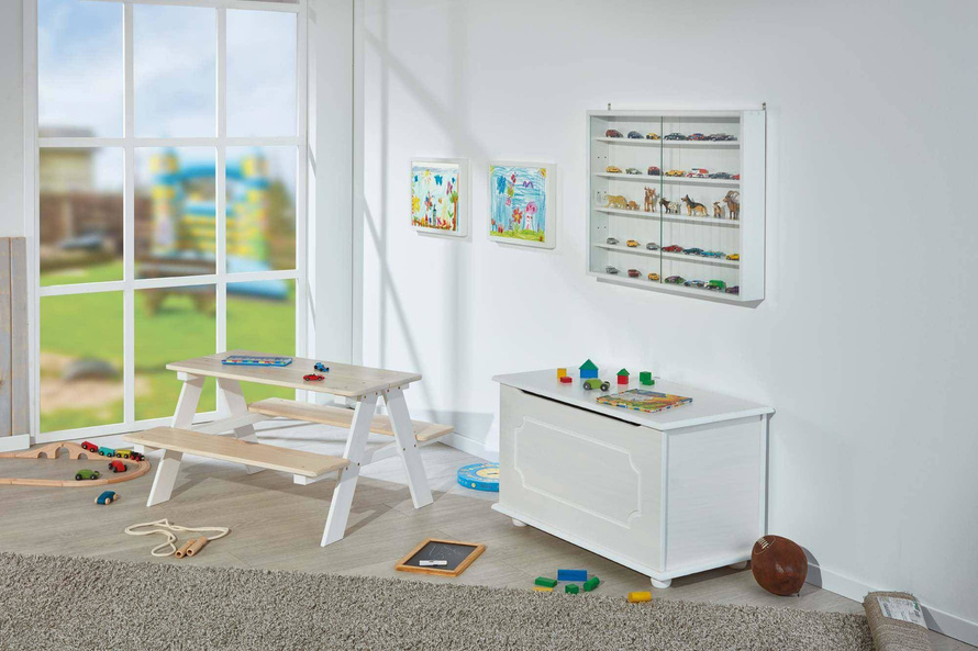 Skrzynia EMEL biała drewniana