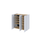 EASY EA-03 - Komoda 3-drzwiowa z Oświetleniem LED Biały Połysk/Dąb Scandi