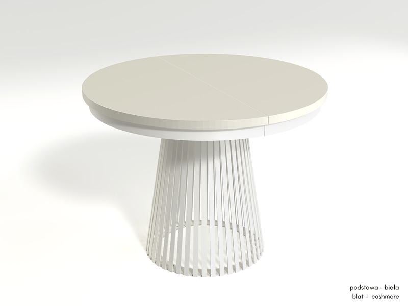 GARDA - Stół Okrągły Rozkładany Cashmere Biały Mat