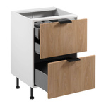 Szafka Kuchenna Dolna 2S z Wkładem Na Sztućce Sorento D60S2+1 AX Biały Mat Puccini