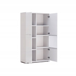 Family FM-112-WB - Regał 2-drzwiowy Biały Mat Biały Połysk