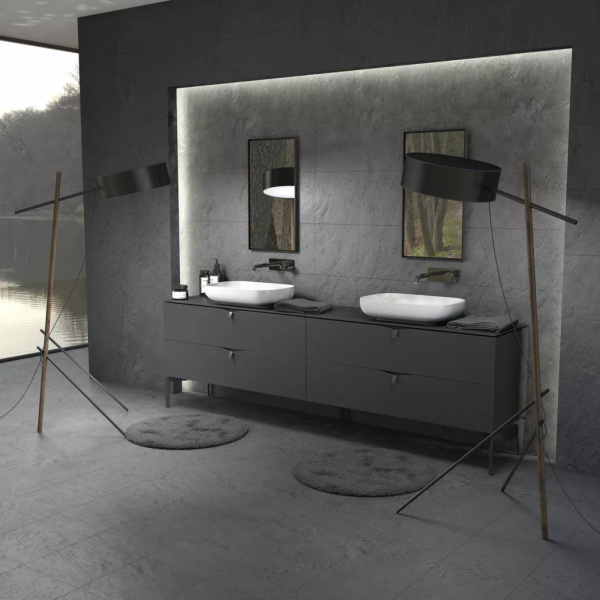 Oristo Szafka z umywalką 120 cm SIENA czarny mat
