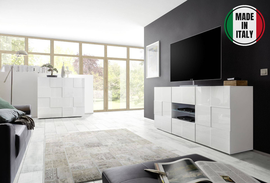 Dama - Komoda 2-drzwiowa Biały Połysk Lakier_01