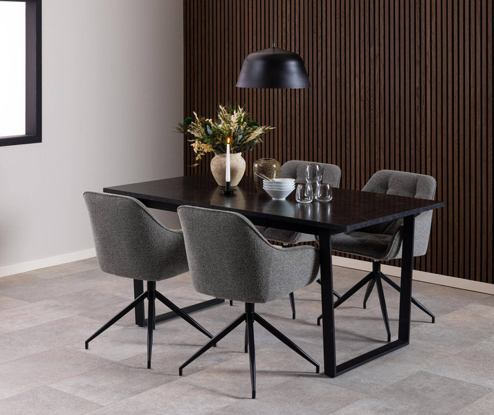 Actona Krzesło Z Podłokietnikiem Brooke Antracyt