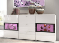 Baros Komoda 2D3S Biały / Biały Połysk