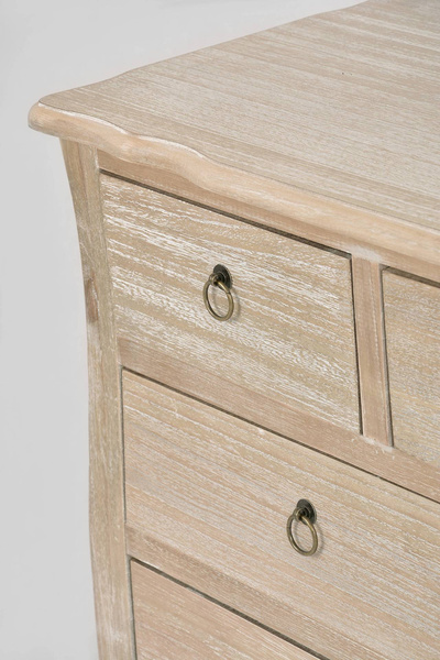 Merano 024B Komoda 6S rustykalna bielona przecierana drewno/mdf