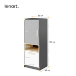 POK PO-07 - Szafka 2-drzwiowa Grafit/Buk Ibsen/Szara Jasna