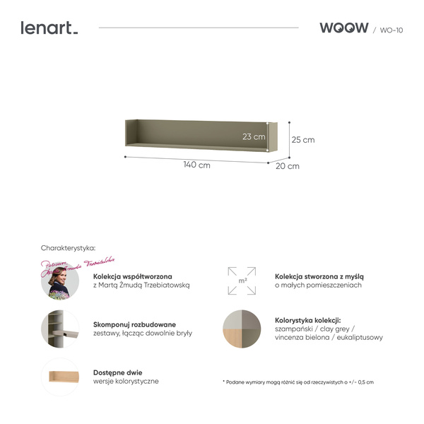 WOOW WO-10 - Półka Wisząca Eukaliptus
