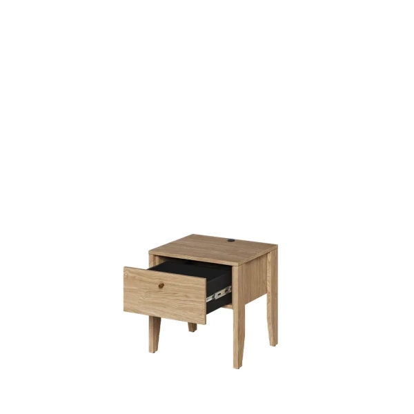 COZY CZ-05 - Stolik Nocny 1 Szuflada Porty USB Dąb Olejowany