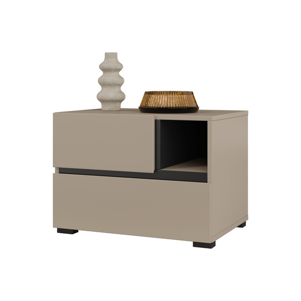 Cross S - Szafka Nocna 2 Szuflady Congo Czarny Onyks Mat