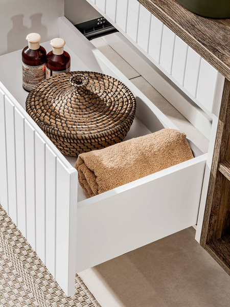 2 x Szafka ICONIC WHITE 82-60-D-1S z 2 x umywalką Smile i blatem