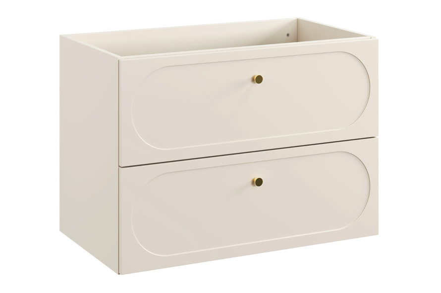 Zestaw Szafka Pod Umywalkę z Blatem 80 cm 2 Szuflady i Umywalka Nablatowa Donna Sand