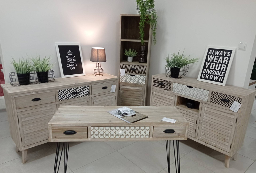 Loano 03D Komoda 3D/3S w stylu retro bielona drewno/mdf