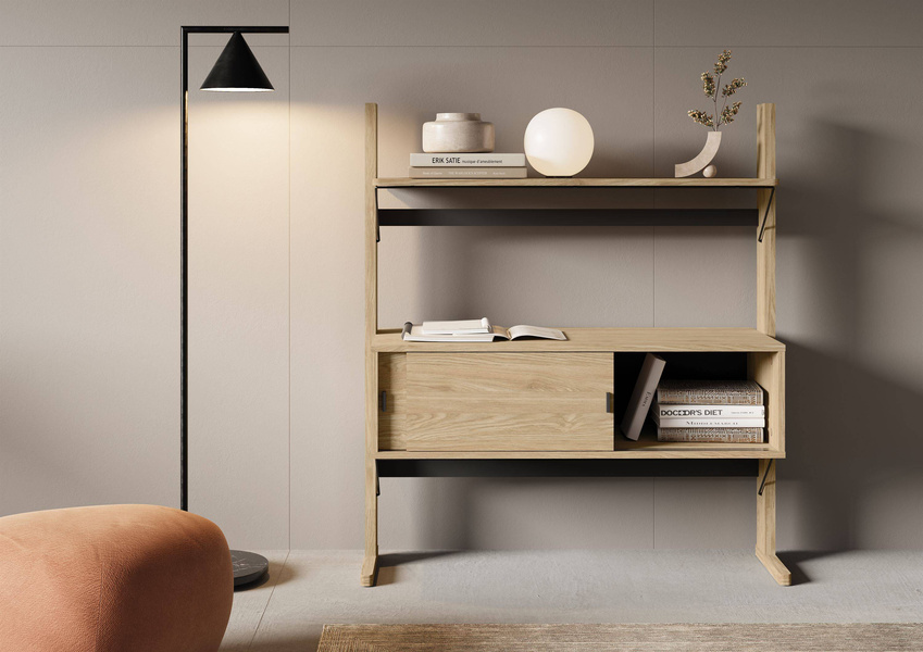 OLLIE OL-03 - Regał Niski 2D Dąb Olejowany