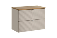 Zestaw Szafka Pod Umywalkę 2 Szuflady 80 cm z Blatem Viva Cashmere Dąb Coast Evoke