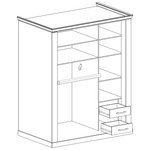 ANTICA-146 - Szafa z Lustrem Drzwi Przesuwne 2 Szuflady Kraft Złoty