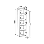 ESPERO-03 - Słupek Wysoki 1-drzwiowy 130cm Biały Mat