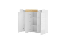 Toledo WM Komoda Wysoka 3D1S Biały / Biały Połysk