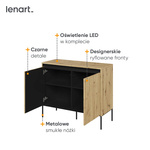 TREND TR-02 - Komoda 2-drzwiowa Z Oświetleniem Dąb Artisan