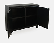 Avola AV2256-40 Komoda 101 cm czarna drewno akacji front z intarsją