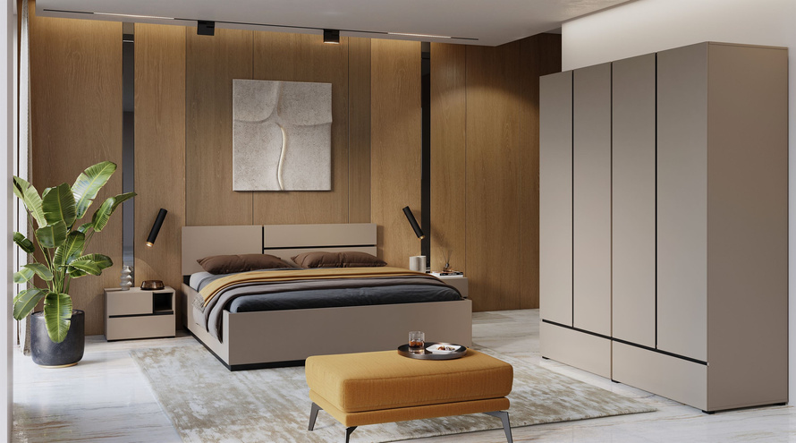 Cross S - Łóżko 160 cm Congo Czarny Onyks Mat