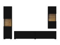 Ava Meblościanka 05+07+40 Czarny / Dąb Wotan