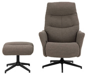 Actona Fotel Wypoczynkowy z Podnóżkiem London Ciemnoszary