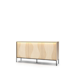 FLOW FW-03 - Komoda 3D z Oświetleniem Dąb Vincenza Bielona Czarny Mat