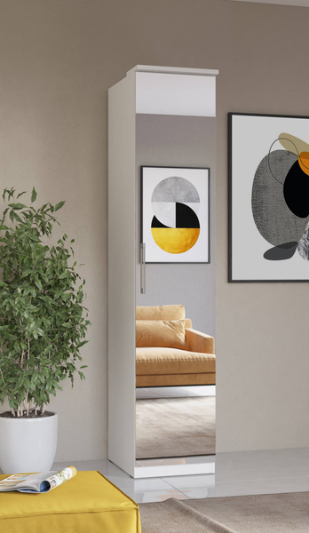 Optima Szafa 1-drzwiowa z Lustrem Biały / Lustro