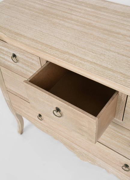 Merano 024B Komoda 6S rustykalna bielona przecierana drewno/mdf