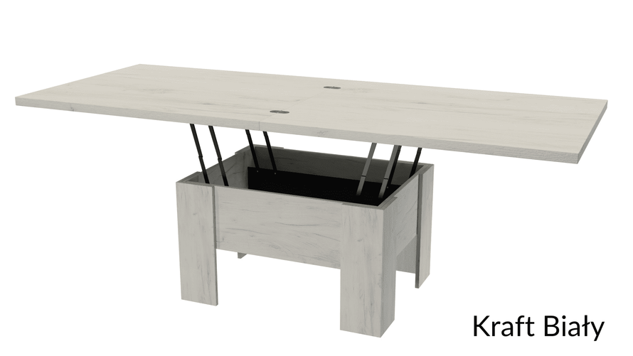 ERYK - Ławostół Ława Rozkładana Stolik Kawowy Kraft Biały