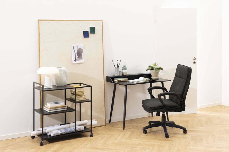 Newcastle Wózek Kuchenny Metalowy Czarny Mat 3P 78