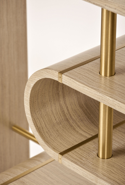 Stilig ST962 Konsola szaro-brązowa sinusoidalne półki