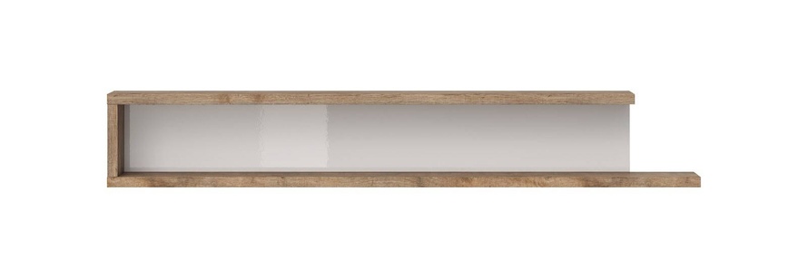 Sintra Półka Wisząca 180 cm Biały Połysk / Dąb Samdal