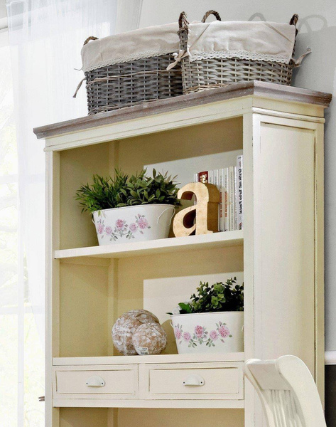 Rimini 02 Regał 2S prowansalski kremowy półki drewno/mdf