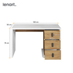 SIMI MS-06 - Biurko 3S Białe/Hikora Naturalna