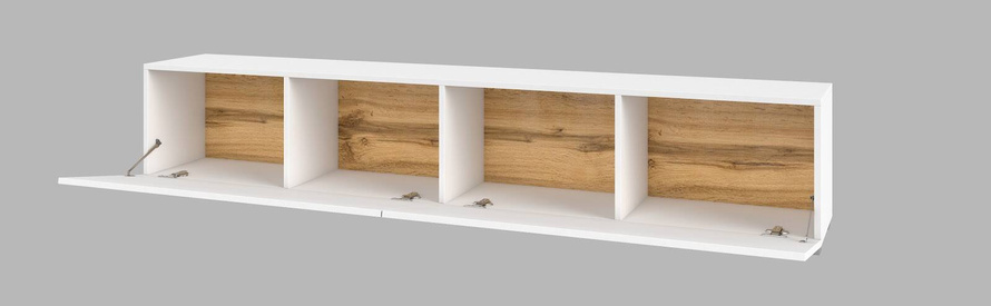 Ava Komoda RTV 2-drzwiowa Biały Mat/Dąb Wotan