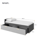 POK PO-15 - Szuflada Do Łóżka Grafit/Buk Ibsen/Szary Jasny