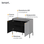 TREND TR-02 - Komoda 2-drzwiowa Z Oświetleniem Szara/Czarna