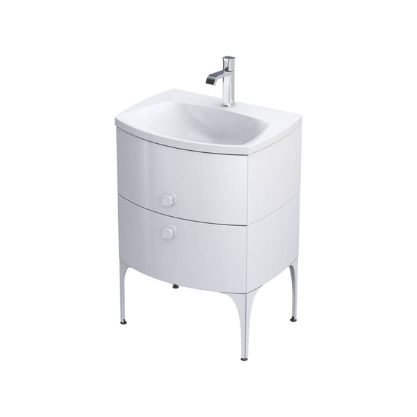 Oristo Szafka pod umywalkę 62 cm 2S LOUIS biała połysk