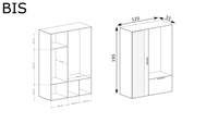 BIS - Garderoba 2-drzwiowa z Lustrem Artisan