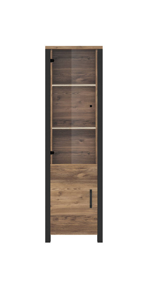 Olin WM Witryna 2-drzwiowa Świerk Appenzell / Czarny Mat